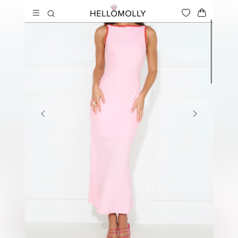 Hello Molly Country Summer Linen Blend Maxi Dress Pink